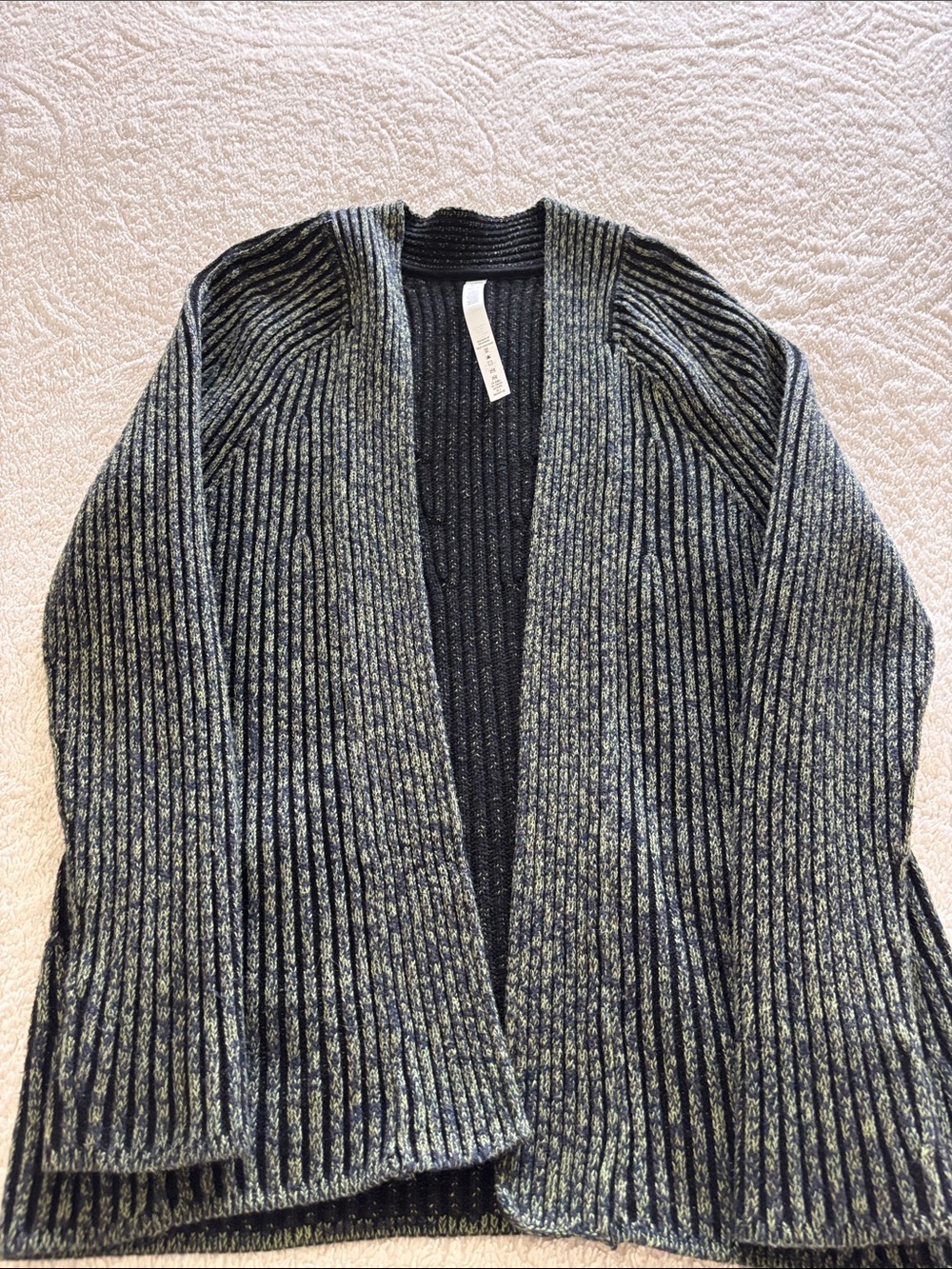 Women’s Open-Front Ribbed Cardigan Sweater in Green